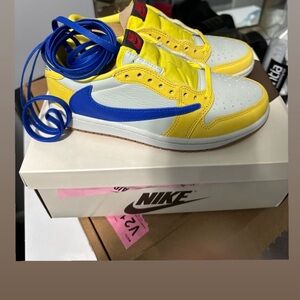 Nike White, Yellow, and Blue Sneakers